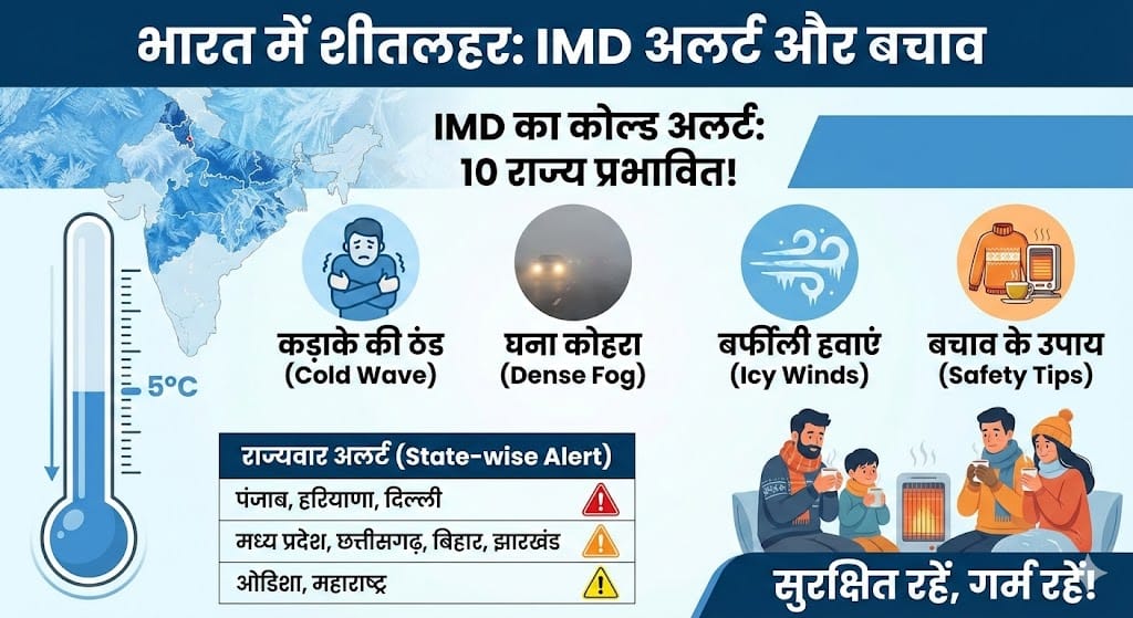 Cold Wave Alert: 10 राज्यों में कड़ाके की ठंड का ‘रेड अलर्ट’, जानें अगले 5 दिन कैसा रहेगा आपके शहर का मौसम