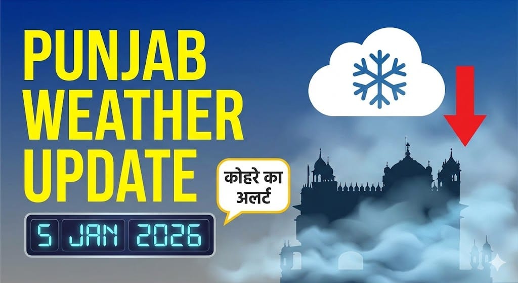 Punjab Weather Update: कल 5 जनवरी 2026 को पंजाब में होगी बारिश या पड़ेगी कड़ाके की ठंड? अगले 10 दिनों का सटीक मौसम पूर्वानुमान और अलर्ट!