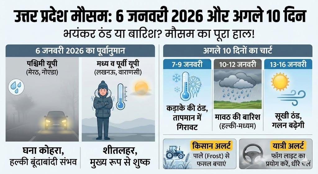 MP Weather 6 Jan 2026: कल होगी भारी बारिश? जानिए अगले 10 दिनों का सटीक मौसम और शीतलहर का अलर्ट!