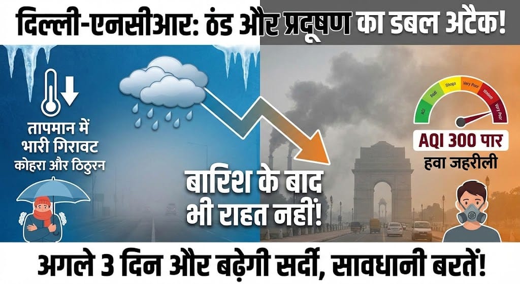 Delhi NCR Weather Alert: भयंकर ठंड और 300 पार AQI, बारिश के बाद जहरीली हवा का अटैक!