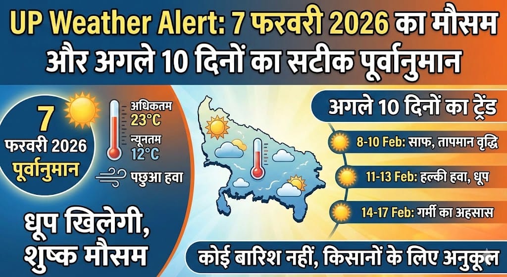 UP Weather Alert: 7 फरवरी को बदलेगा मौसम का मिजाज? जानिए अगले 10 दिनों का सटीक पूर्वानुमान!