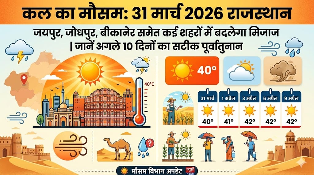 चेतावनी! कल का मौसम 31 मार्च 2026: राजस्थान के इन 10 जिलों में आसमान से बरसेगी आग, घर से निकलने से पहले देख लें पूरी रिपोर्ट