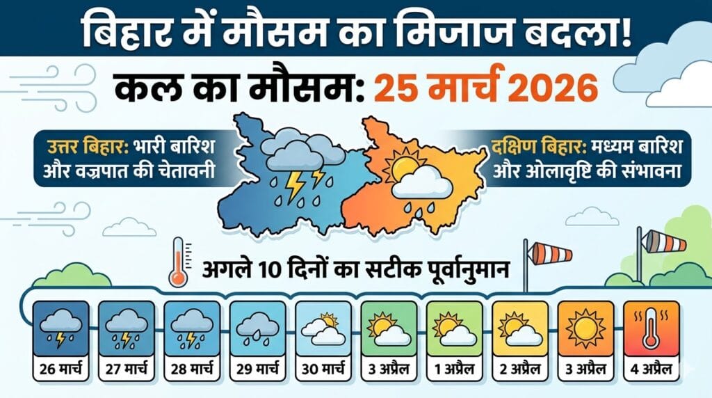 बिहार मौसम बड़ा अपडेट: 25 मार्च को बदल जाएगा सब कुछ! जानें अगले 10 दिनों में भीषण गर्मी आएगी या फिर होगी झमाझम बारिश?