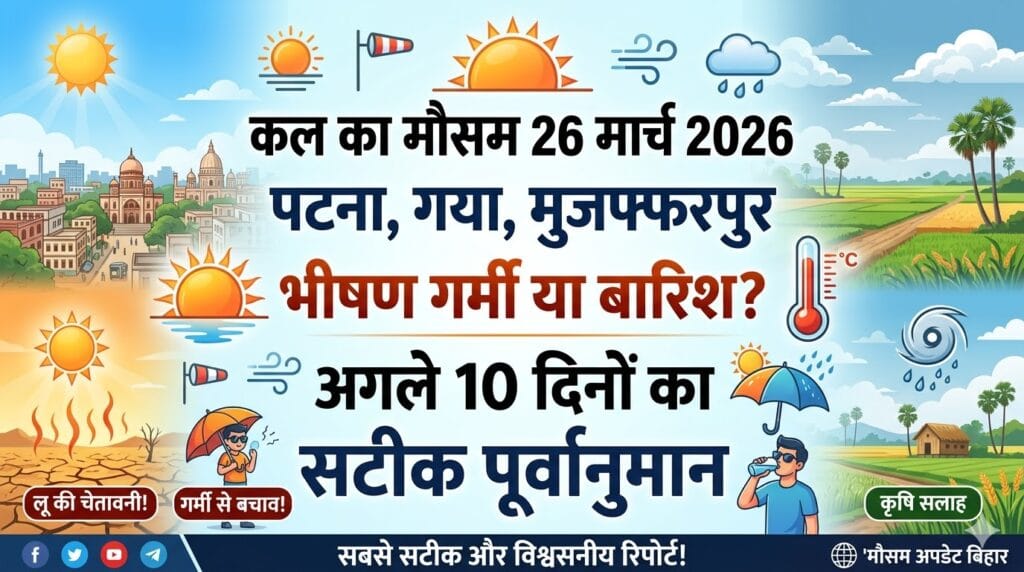कल का मौसम 27 मार्च 2026: अचानक पलटी मारने वाला है मौसम! क्या कल होगी बारिश या बरसेगी आग? देखें मौसम विभाग का ताजा बुलेटिन