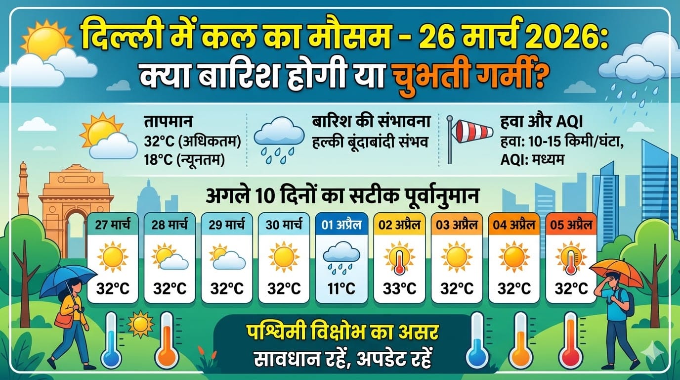 कल का मौसम 27 मार्च 2026: क्या मार्च में ही टूट जाएगा गर्मी का रिकॉर्ड? घर से निकलने से पहले पढ़ लें मौसम विभाग की ये चेतावनी!
