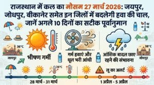 राजस्थान वालों के लिए बड़ी खबर: कल का मौसम 27 मार्च 2026 और अगले 10 दिनों का पूरा कच्चा चिट्ठा लीक, घर से निकलने से पहले देख लें ये रिपोर्ट!