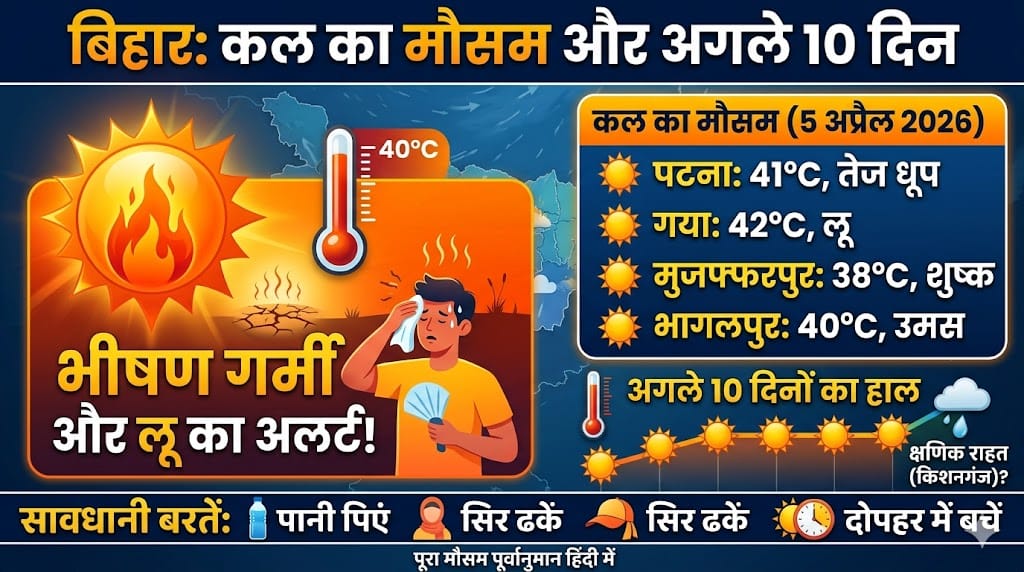 कल का मौसम 5 अप्रैल 2026