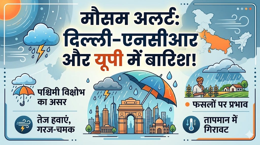 दिल्ली-एनसीआर में बारिश का अलर्ट: यूपी और हरियाणा में भी बदलेगा मौसम, IMD ने जारी की चेतावनी