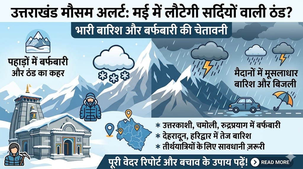 उत्तराखंड मौसम समाचार: मई में भीषण बर्फबारी और बारिश का अलर्ट, देहरादून में टूटा 9 साल का रिकॉर्ड, देखें IMD रिपोर्ट