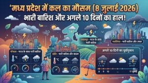 एमपी में कल का मौसम 8 जुलाई 2026: भोपाल, इंदौर में भारी बारिश की चेतावनी, देखें अगले 10 दिनों का वेदर फॉरकास्ट