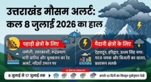 उत्तराखंड में कल का मौसम 8 जुलाई 2026: देहरादून से लेकर चमोली तक भारी बारिश का हाई अलर्ट, जानें अगले 10 दिनों का हाल
