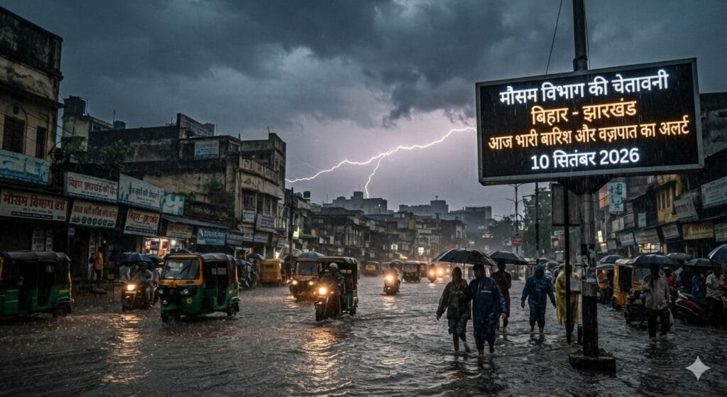 बिहार और झारखंड में मानसून का तांडव: आज भारी बारिश और वज्रपात का अलर्ट, जानें आपके जिले का हाल