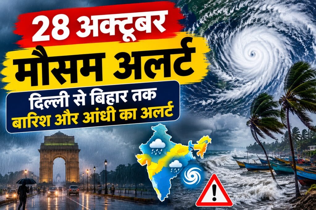 Weather Alert 28 October: दिल्ली, यूपी-बिहार समेत कई राज्यों में बारिश का अलर्ट