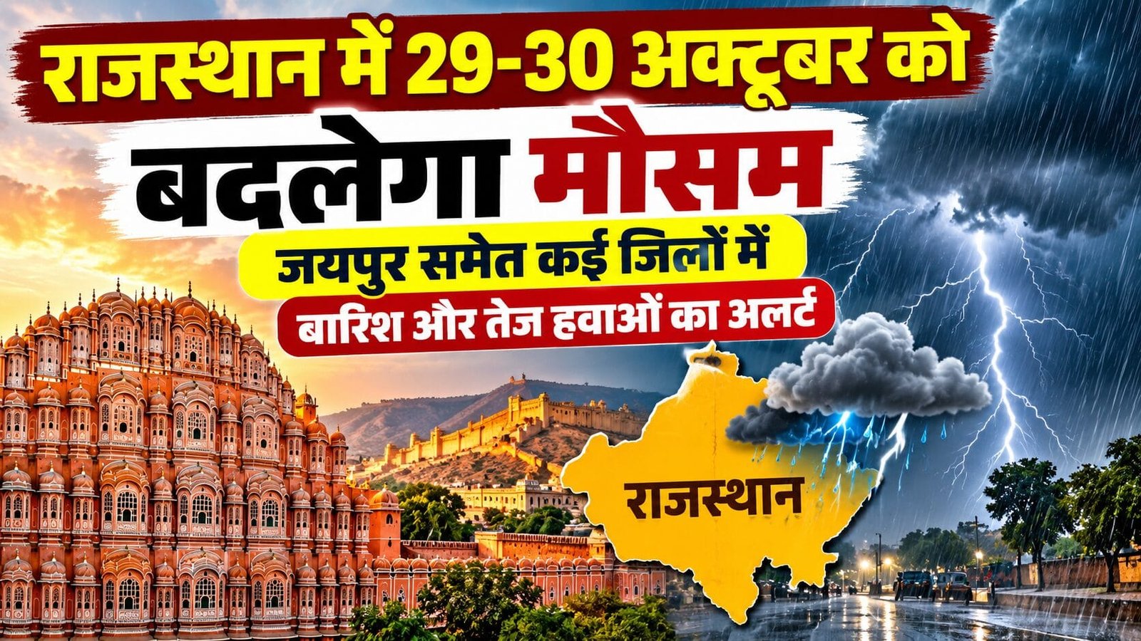 Rajasthan Weather Update: 29-30 अक्टूबर को जयपुर समेत कई जिलों में बारिश के आसार